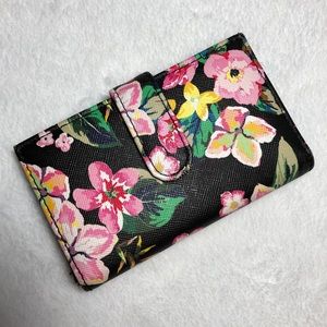 Women’s Small Black Floral Wallet